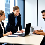 **

A diverse team of professionals brainstorming ideas in a modern office setting. They are fully clothed in business casual attire, collaborating around a table with laptops and documents. The atmosphere is positive and collaborative. Safe for work, appropriate content, perfect anatomy, natural proportions, professional, family-friendly.

**